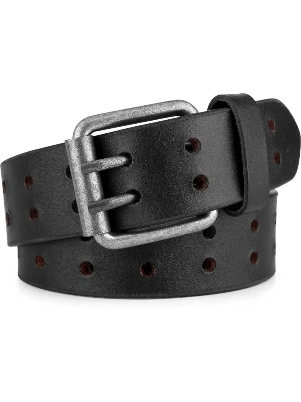 Heavy Duty Double Prong Leather Work Belt for Men | Full Grain Casual Jeans Belt